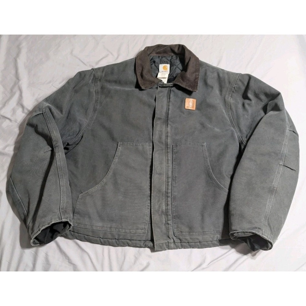 VTG Carhartt J22 PTL Petrol Blue Arctic Quilt Sandstone Duck Jacket 2XL Y2K USA